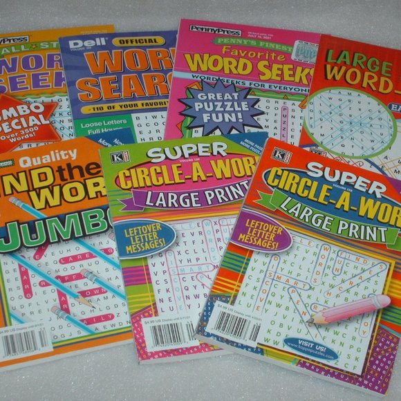 Lot of 7 Word Find, Circle A Word, Word Seek puzzle books - Picture 4 of 4